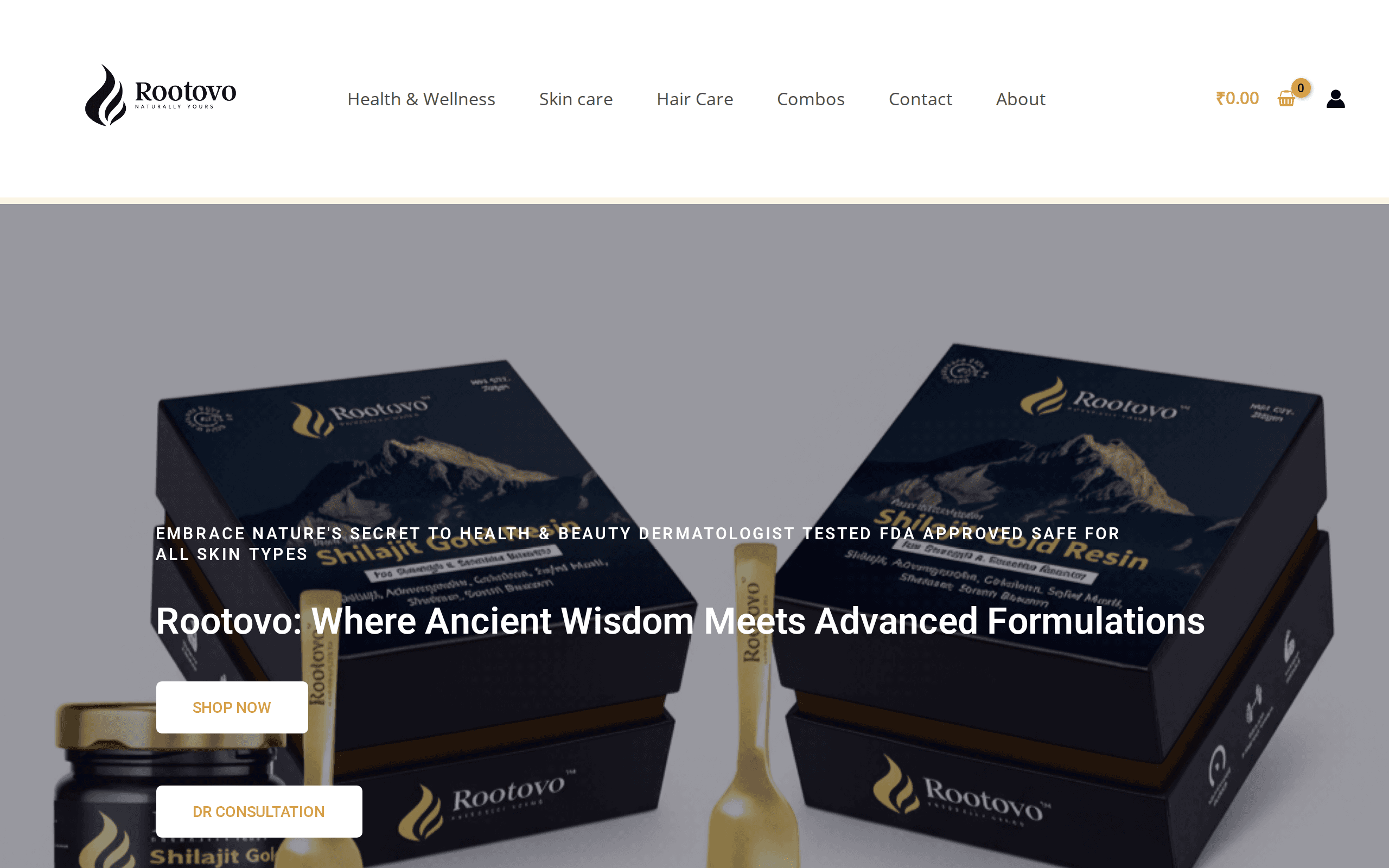 Rootovo Natural website screenshot